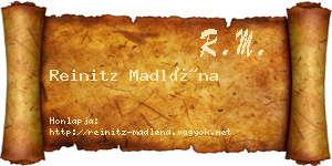 Reinitz Madléna névjegykártya